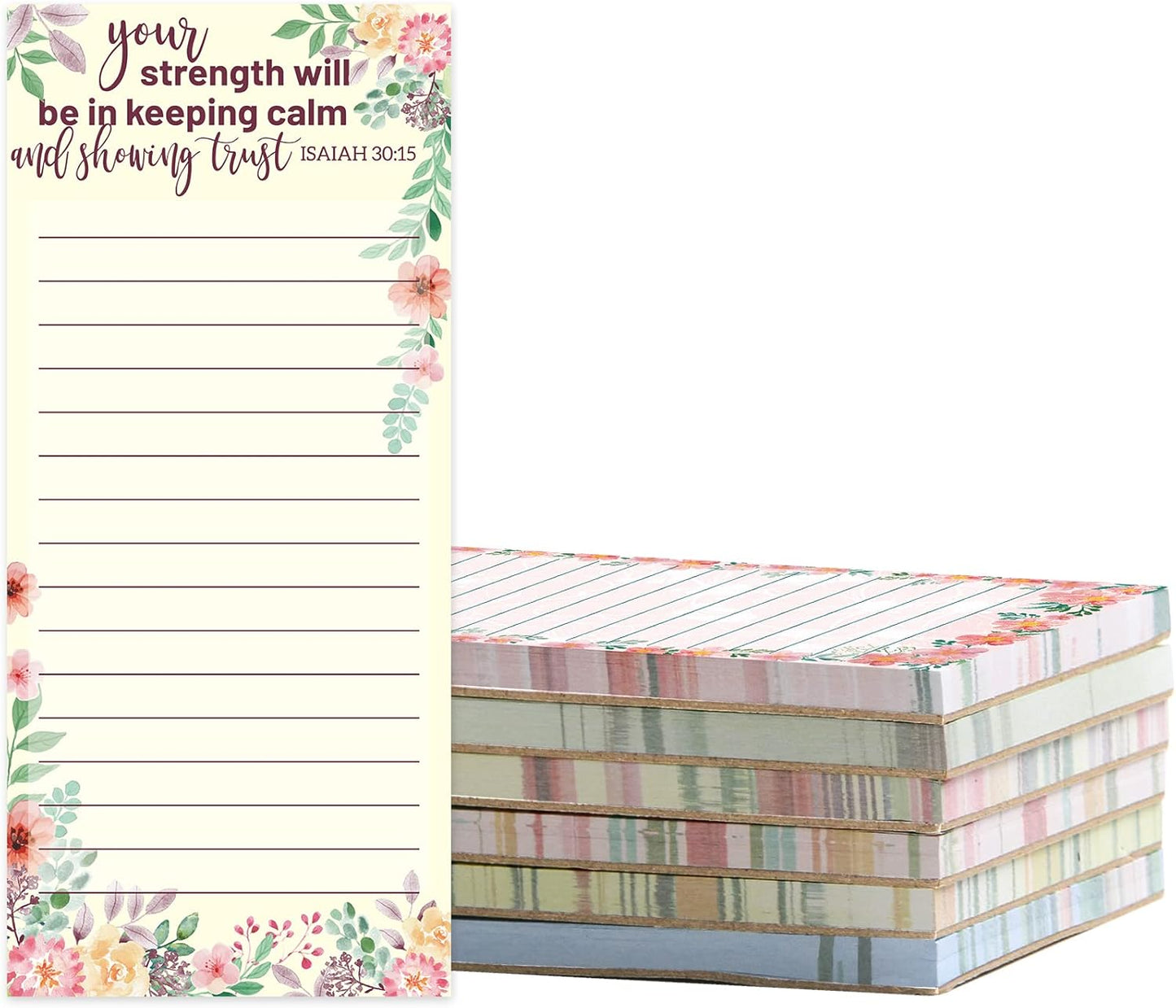 Fancy Land Religious Magnetic Notepads Floral to Do List for Fridge Christian Memo Pads 6 Pack