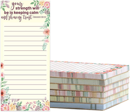 Fancy Land Religious Magnetic Notepads Floral to Do List for Fridge Christian Memo Pads 6 Pack