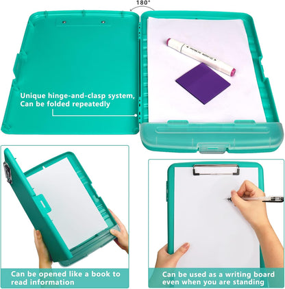 SFLHHDM Purple Clipboard, Clip Boards 8.5x11, Teacher Clipboards with Storage, Plastic Clipboard with Pen Holder, Clipboards Storage for Women Teachers Work, School & Office Supplies
