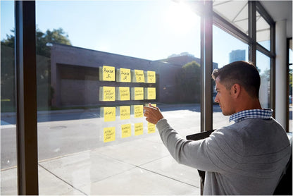 Post-it 100% Recycled Paper Super Sticky Notes, 3 in. x 3 in., 12 Pads, 70 Sheets per Pad, Wanderlust Pastels, School Supplies and Office Products