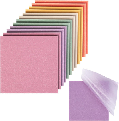 Mr. Pen- Transparent Glitter Sticky Notes, 3”x3”, 12 Pads, 600 Sheets, Colorful, Plastic Glitter Sticky Notes Bulk, Self-Stick Note Pads for Women, Office, School, Home, Study & Organization