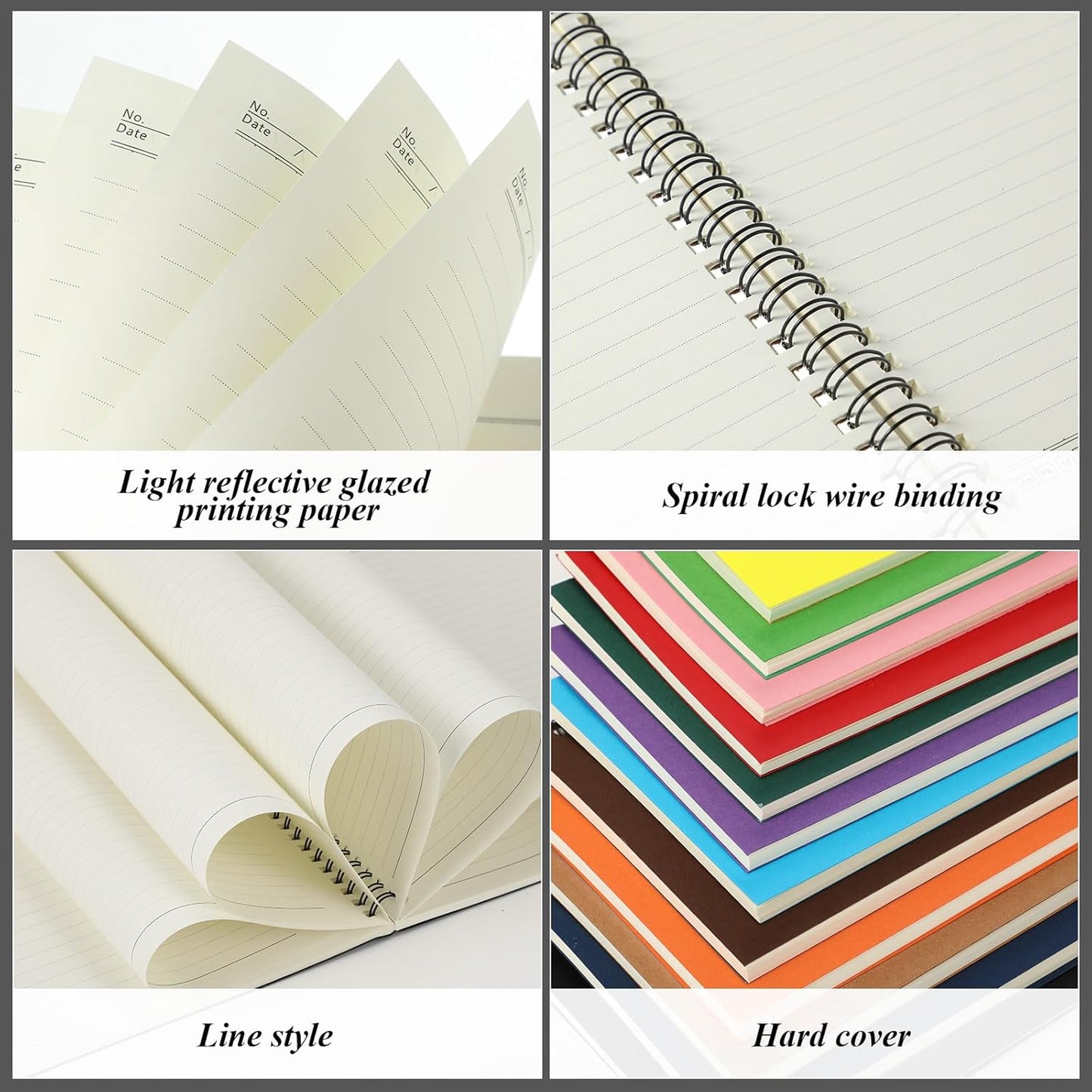 Leelosp 12 Pack Small Spiral Notebook Lined Spiral Journal College Ruled Notebook Wire Bound Kraft Cover, 120 Pages for Work (Multicolor,5.5 x 8.3 Inch)