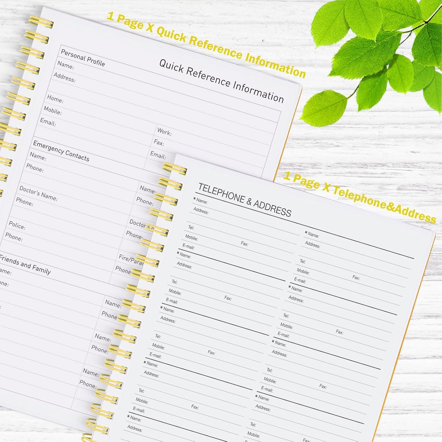 Daily Planner Undated, Asten To Do List Notebook Hourly Schedules Spiral Appointment Planner for Men and Women,PVC Hardcover,Elastic Closure, Inner Pocket 8.3" x 5.8" (Black)