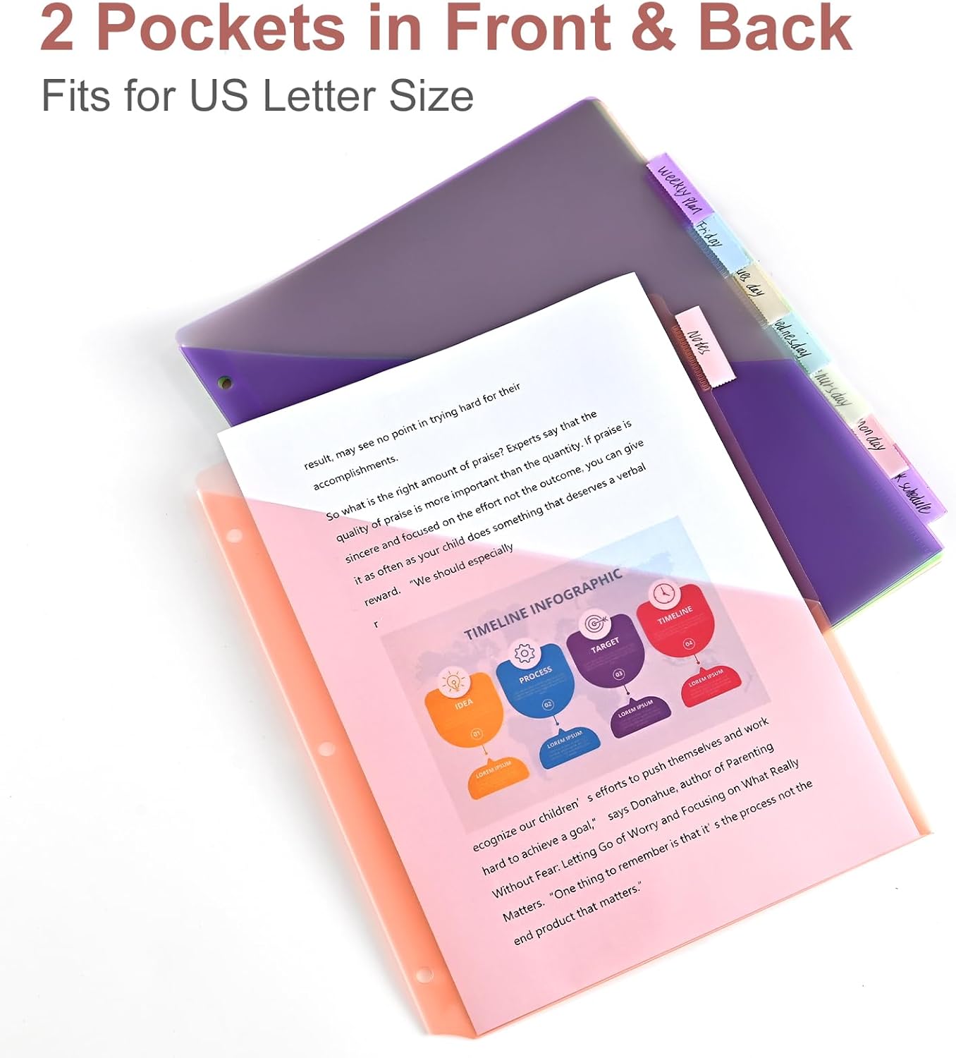 8-Tab Binder Dividers, Index Pockets for 3 Ring Binders, 8 Pastel Colors, US Letter Size (1)