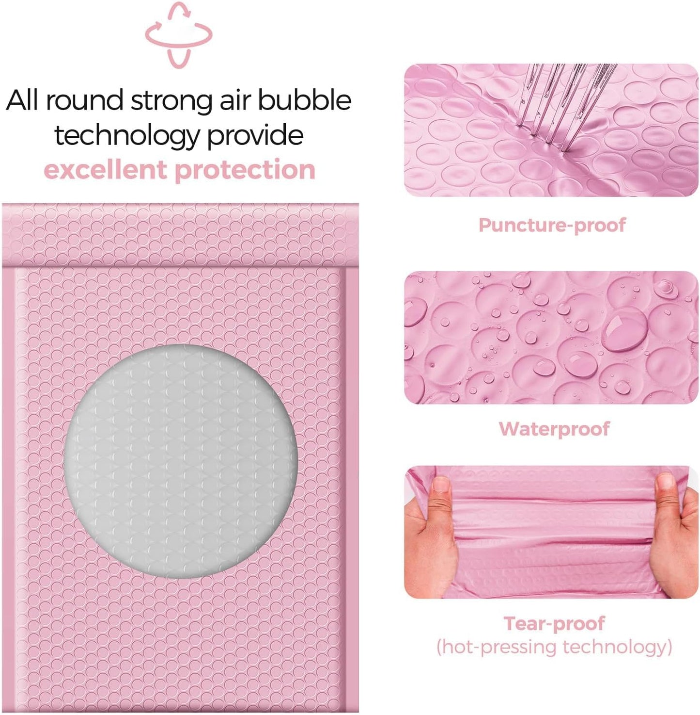 Fuxury Bubble Mailers 10.5x16 Inch 40 Pack Self Seal Padded Envelopes Waterproof Mailing Envelopes Bubble Padded Cushioning Padded Mailers Bubble Bags for Packaging Small Business Large #5 Black