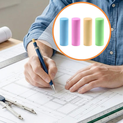 50 Pcs Mechanical Pencil Eraser Refills, White Refill Erasers for Propelling Pencils, Universal Traceless Eraser Replacement for Office Notebook Drafting