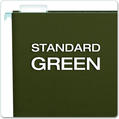 Pendaflex Recycled Hanging File Folders, 25 Pack, Green, Legal Size (8.5" x 14"), 5 Tab Positions, Includes Tabs and Inserts, Eco-Friendly Hanging Files for Office and Document Organization