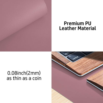 Aothia Leather Desk Pad Protector, Mouse Pad, Office Desk Mat, Non-Slip PU Leather Desk Blotter, Laptop Desk Pad, Waterproof Desk Writing Pad for Office and Home (Black,36" x 17") - Colors B