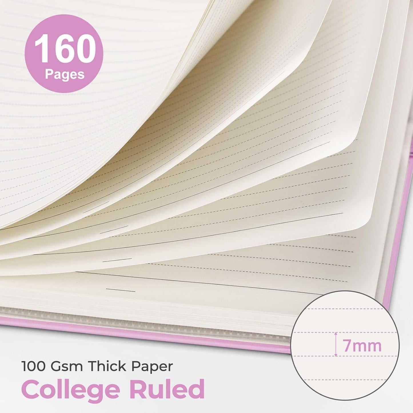 AHGXG Spiral Journal Notebook, 160 Lined Pages, A5 Medium Size (5.7'' x 8.3''), for Men & Women, Journaling, Writing, Work & Office, Hardcover, 100 GSM Thick Paper (Light Green)