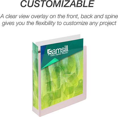 Samsill Plant-Based 3 Inch Durable D-Ring, View Binder, Eco-Friendly, USDA Certified Biobased, 4 Count, Pack of 1, Boho Assortment