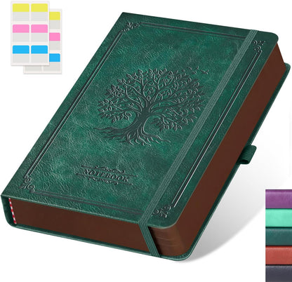 Hardcover Lined Notebook Journal for Writing, 320 Pages Leather Thick College Ruled Notebook Journal with 100GSM Paper, A5 (5.7'' X 8.4'') Daily Journal for Women Men Work Organization, Black