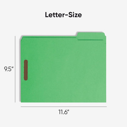 Smead Fastener File Folders, Reinforced 1/3-Cut Tabs, 2 Fasteners, Letter Size, Blue, 50 per Box (12040)