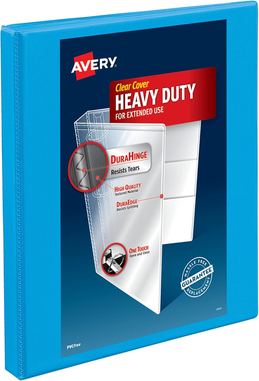 Avery Heavy-Duty Nonstick View 3 Ring Binder, 1/2 inch Slant Rings, 135-Sheet Capacity, Black (05233)