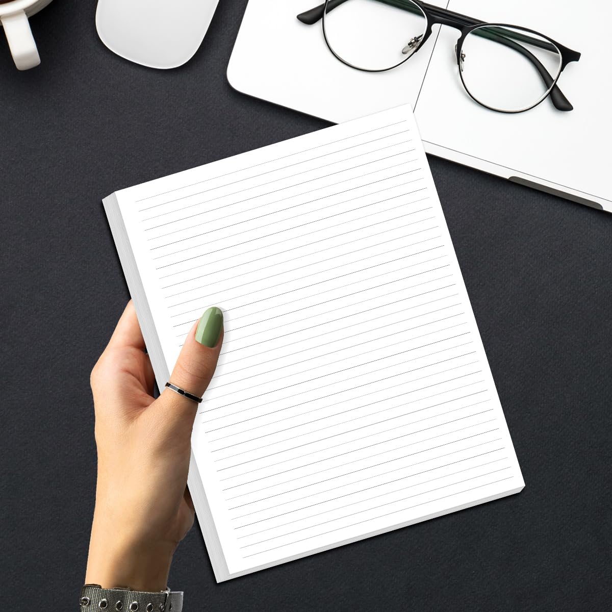 Unpunched Line Paper - 100 Sheets/200 Pages Loose Leaf Paper Line Refills, Letter Size, 100gsm, White, 8.5" x 11"