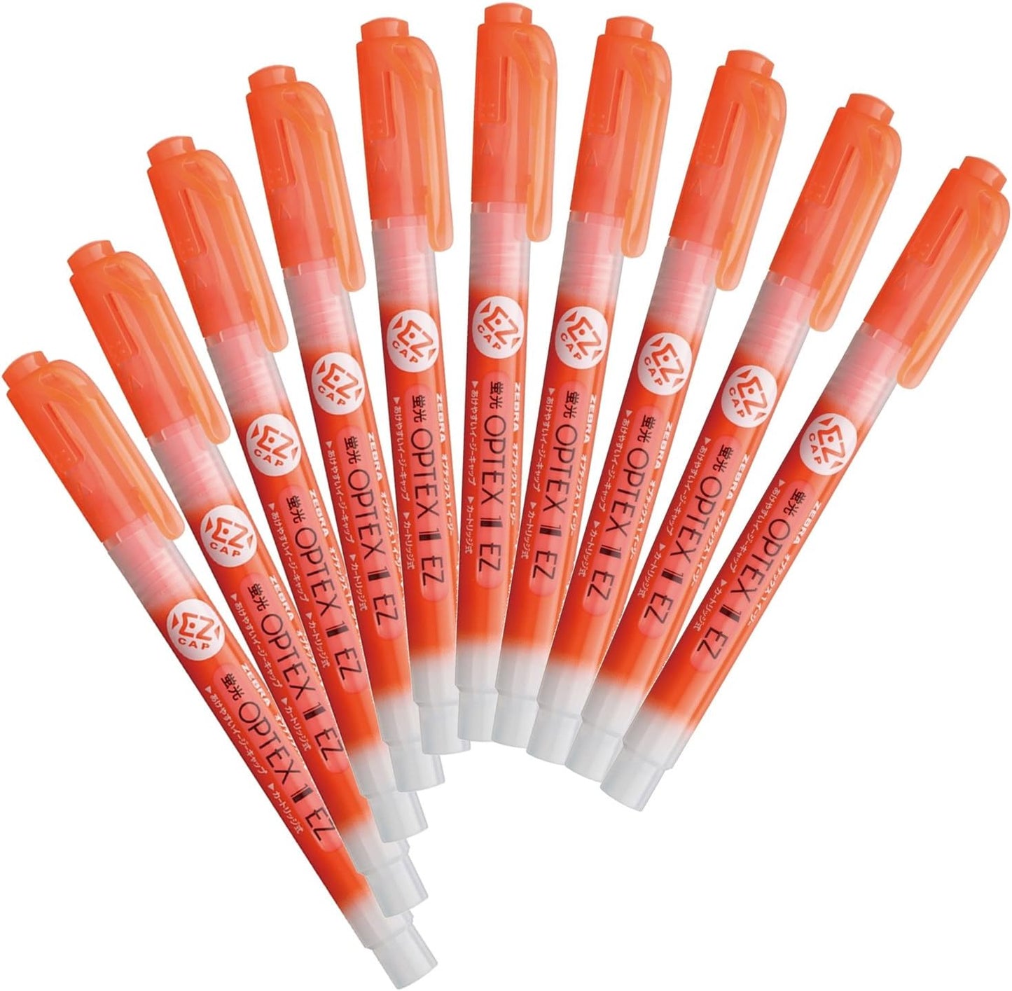 Zebra B-WKS11-E Optex 1 Highlighter, EZ, Brown, 10 Pieces