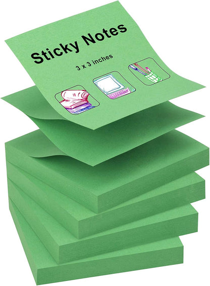 ZCZN 400 Sheets Pop-up Sticky Notes, 3 x 3 Inches, 4 Pads Bright Color Self-Stick Notes, 100 Sheets/Pad, Pink