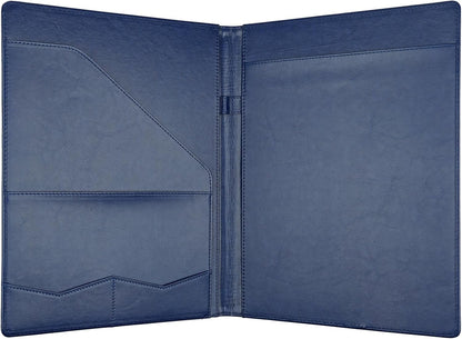 MOWPOG Professional Padfolio Portfolio Binder, Faux Leather Interview Resume Folder, Letter Size A4 Legal Writing Pad Holder, Document Organizer for Business School Office Conference (Black)