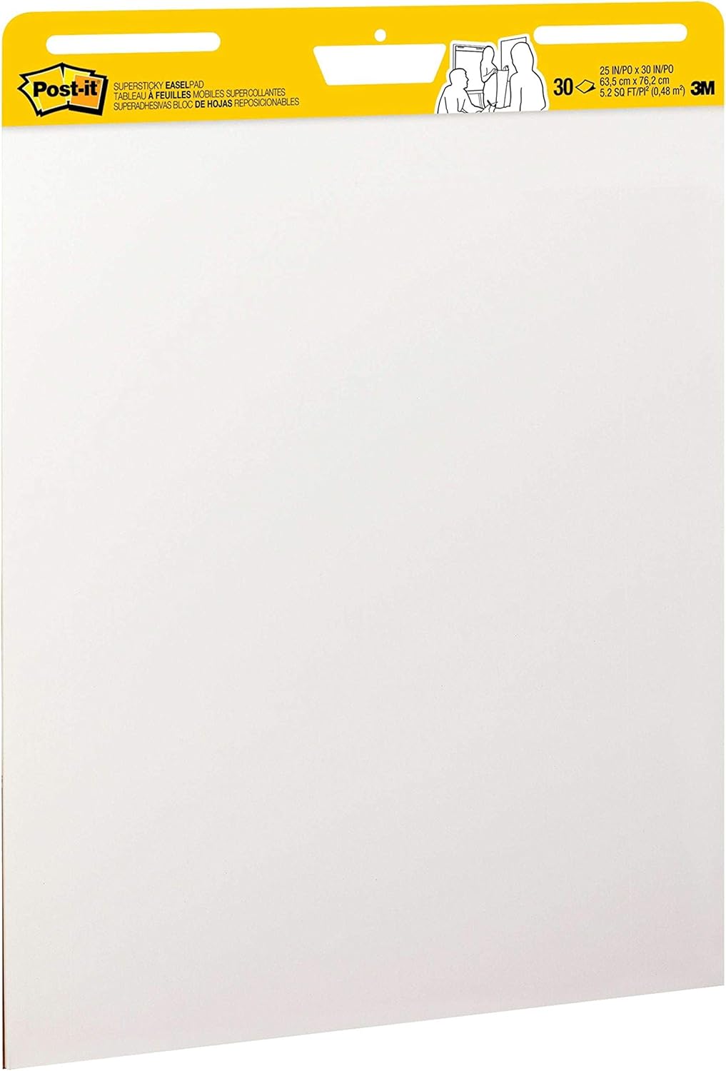 Post-it Super Sticky Easel Pad, 25 x 30 Inches, 30 Sheets/Pad, 6 Pads, Large White Premium Self Stick Flip Chart Paper, Super Sticking Power (559VAD6PK)