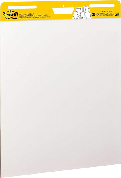 Post-it Super Sticky Easel Pad, 25 x 30 Inches, 30 Sheets/Pad, 6 Pads, Large White Premium Self Stick Flip Chart Paper, Super Sticking Power (559VAD6PK)
