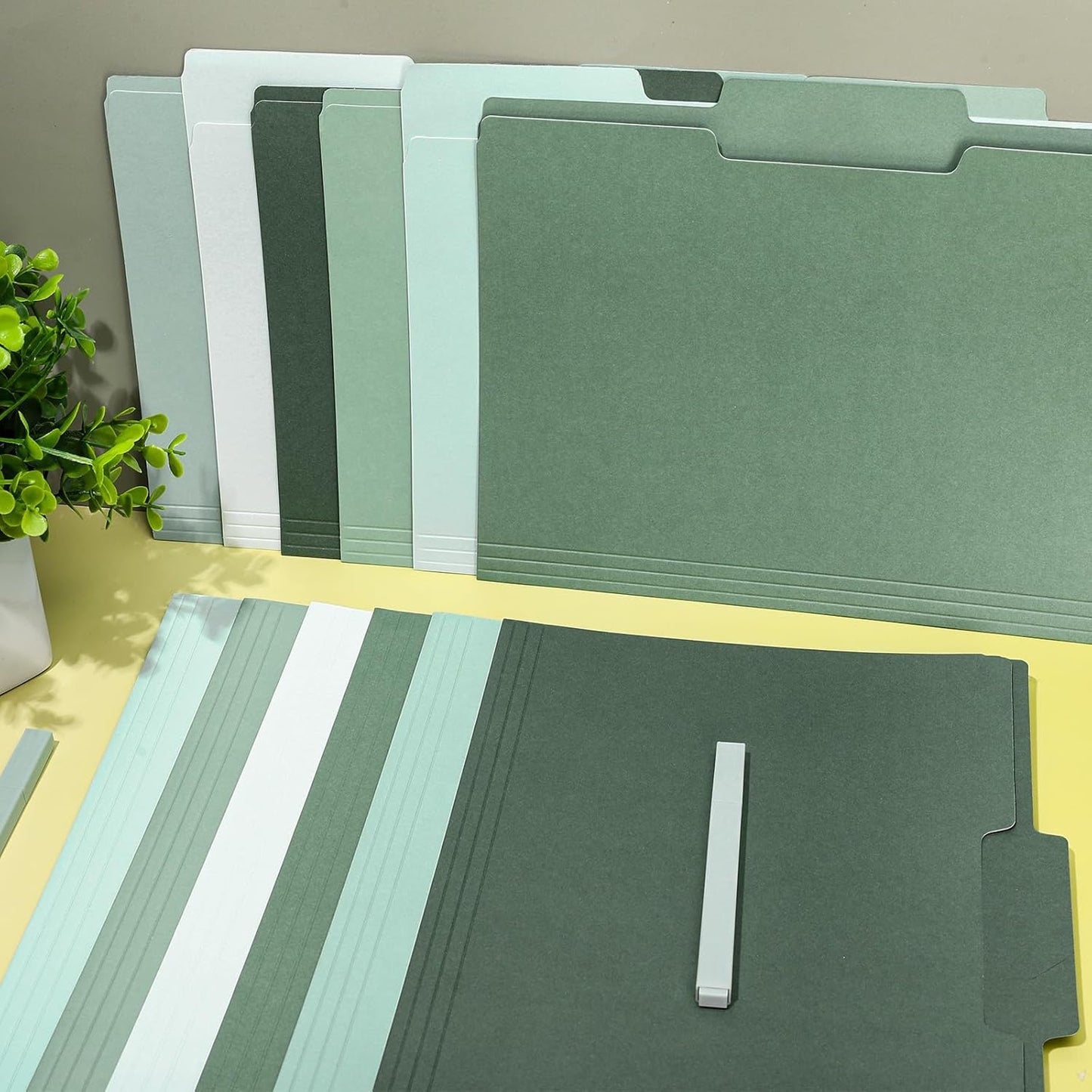 Whaline 24 Pack Dusty Blue File Folders Letter Size 6 Colors Gradient Blue File Pockets with 1/3 Cut Tab for Home Office Classroom Supplies, 8.9 x 11.6 Inch