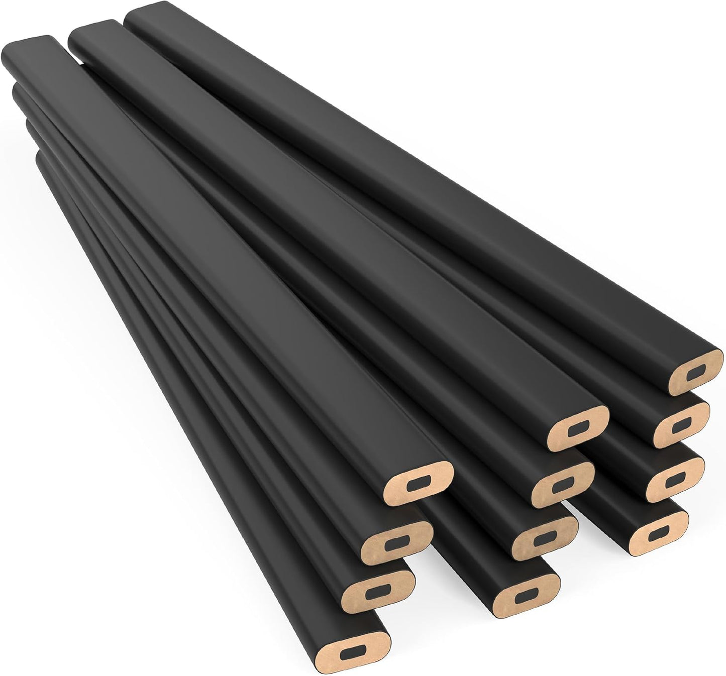 GRAPHITE Hard Lead Carpenter Pencils Bulk - (1) Pack of 12 Pieces Lumber Wooden Pencil #2 (HB) - Red
