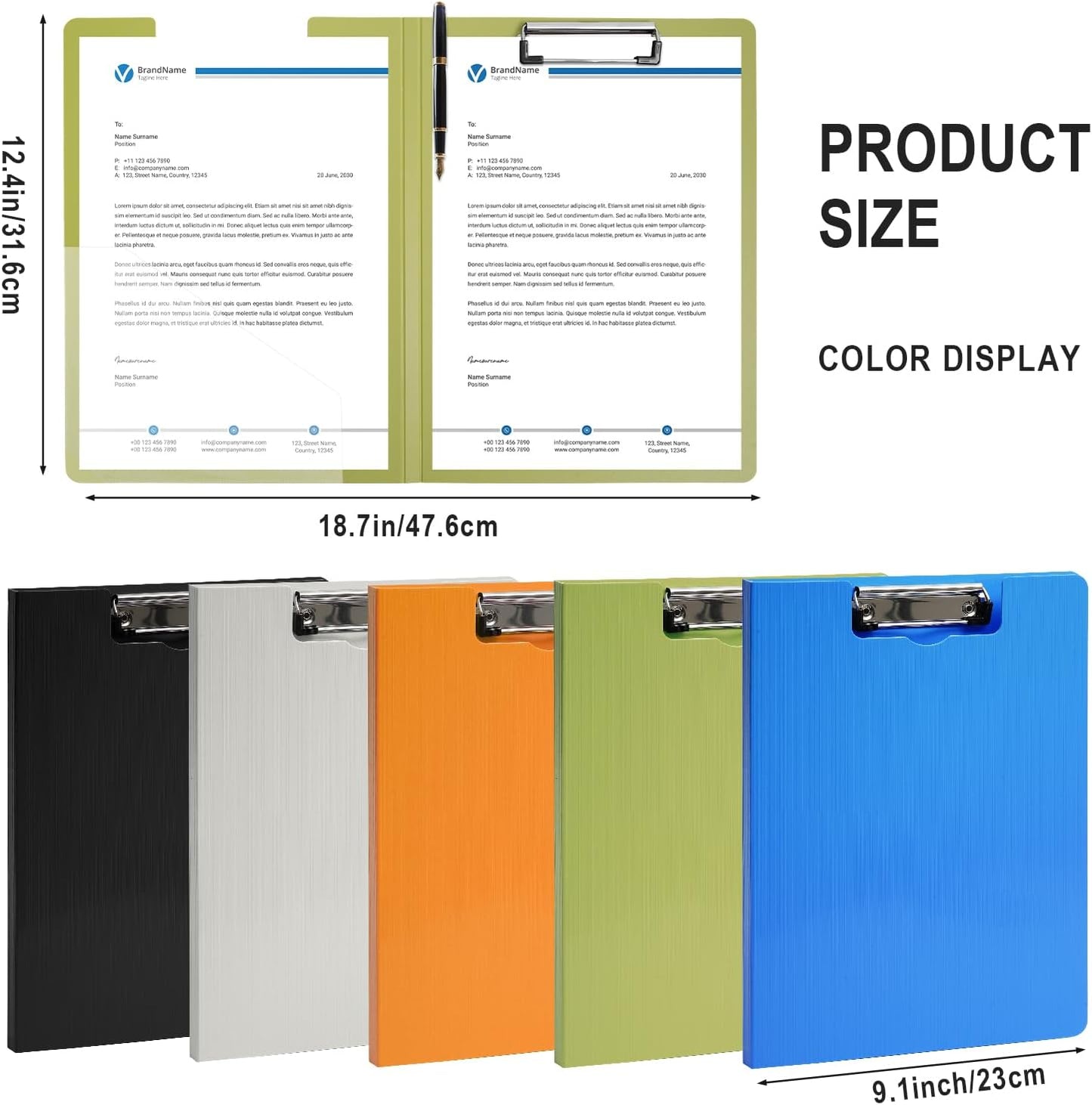 Clipboard Folder, A4 Foldable Clipboards with Pocket, File Cover Office Folder Clipboard, 360 Degree Foldable Storage Clipboards for Office, School or Medical Field, Blue