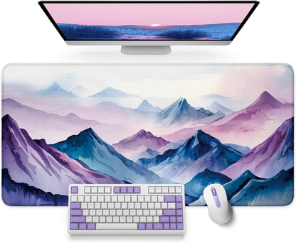 Large Mouse Pad for Desktop, Cute Desk Mat Pad Protector for Work & Gaming, Aesthetic Pretty Anti-Slip Laptop Blotter Cover for Office School Home Supplies, Wildflowers, 31.5" x 11.8"