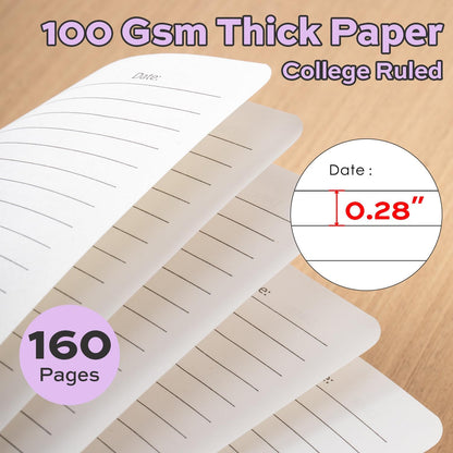 deli Rose Red Lined Spiral Journal Notebook, 160 Pages, A5 (5.5"x8") Hardcover Writing Notebook, College Ruled Spiral Bound Journal for Women & Men - Perfect for Work, School, Office & Note Taking