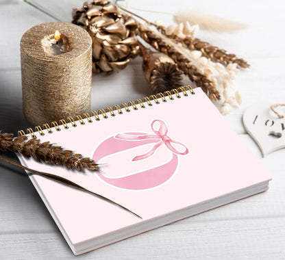 Blue Bow Journal Notebook for Girls,Initial H Journals Personalized Diary Gifts for Teen Girl Kids,Monogrammed Gifts for Women,Trendy Coquette Cute Hardcover Spiral Notebook 5.5 x 8.3 - Colors B