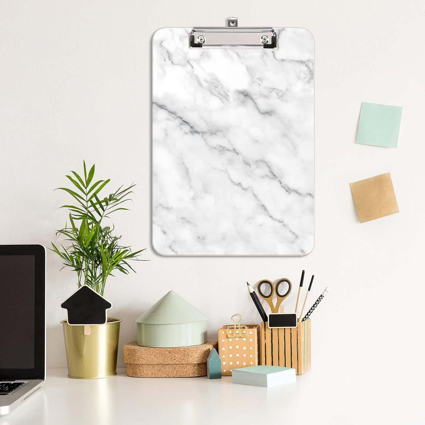 Hongri Plastic Cute Clipboard, Letter Size for Students, Teacher, Woman and Kids, Low Profile Clip, Decorative Pattern, Size 9 x 12.5 in, Dream Marble