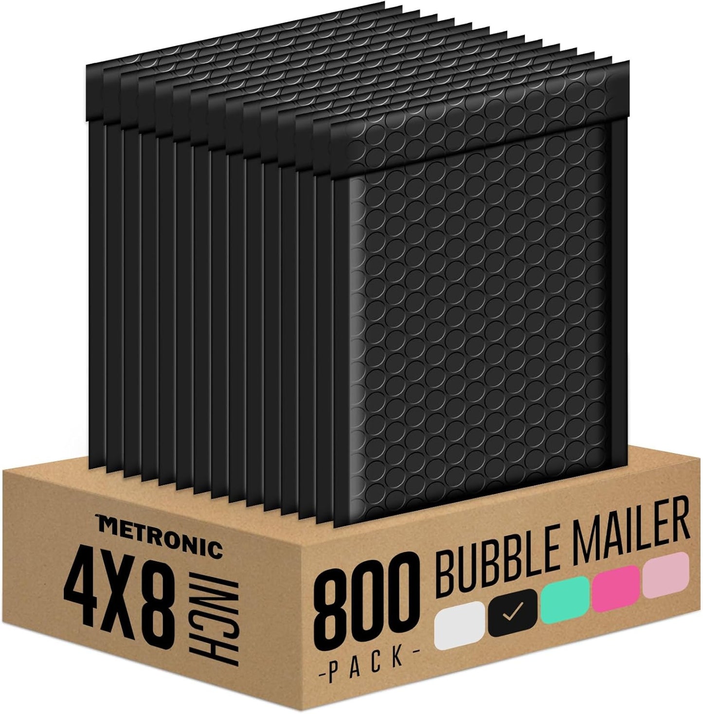 Metronic Bubble Mailers 6x10 Inch 100 Pack Black Usable Size 6x9" Opaque Padded Envelopes Waterproof Bubble Envelopes Cushioning Mailer for Small Business Mailing Makeup Jewelry Gifts