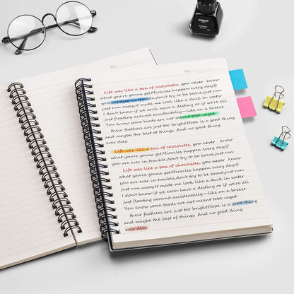EMSHOI Dotted Journal Spiral Notebook 5.7" x 8.22" - 4 Pack 640 Pages 100gsm Thick Paper, A5 Dot Grid Notebook, Plastic Hardcover Dotted Notebook for Journaling Writing