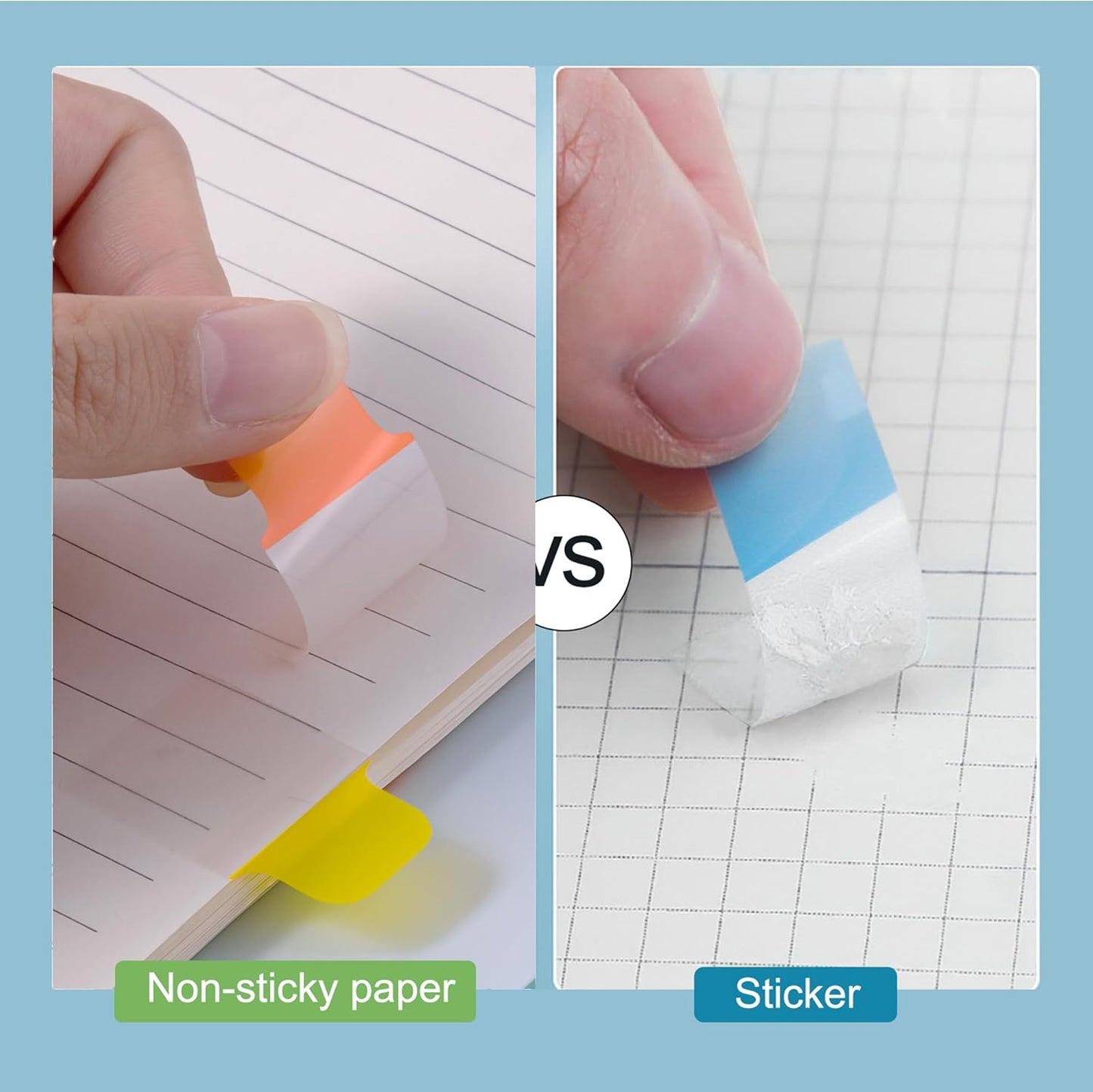 Golcellia Sticky Tabs - 600 Sheets Notebook Tabs - Sticky Flags, Index & Page Tabs - Durable Divider & Binder Tabs for Books & Bibles（6 Pcs, 5 - Color）