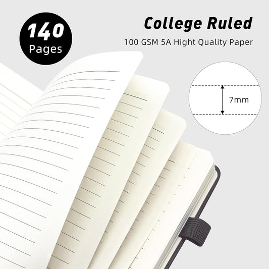 LEAGIM Lined Spiral Journal Notebook for Women & Men, College Ruled Hardcover Notebook for Work & Note Taking, Journals for Writing, 100 GSM, Business, School, 140 Pages, A5(5.8"x8.5") - Brown