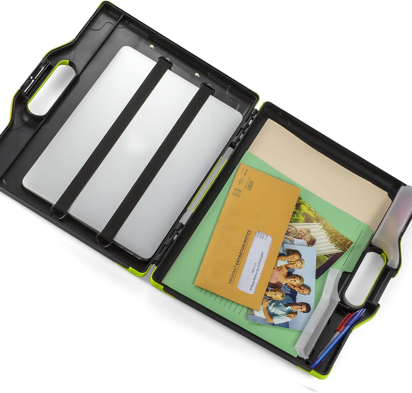 Officemate Carry All Clipboard Storage Box, Letter/Legal Size, Black & Green (83325)