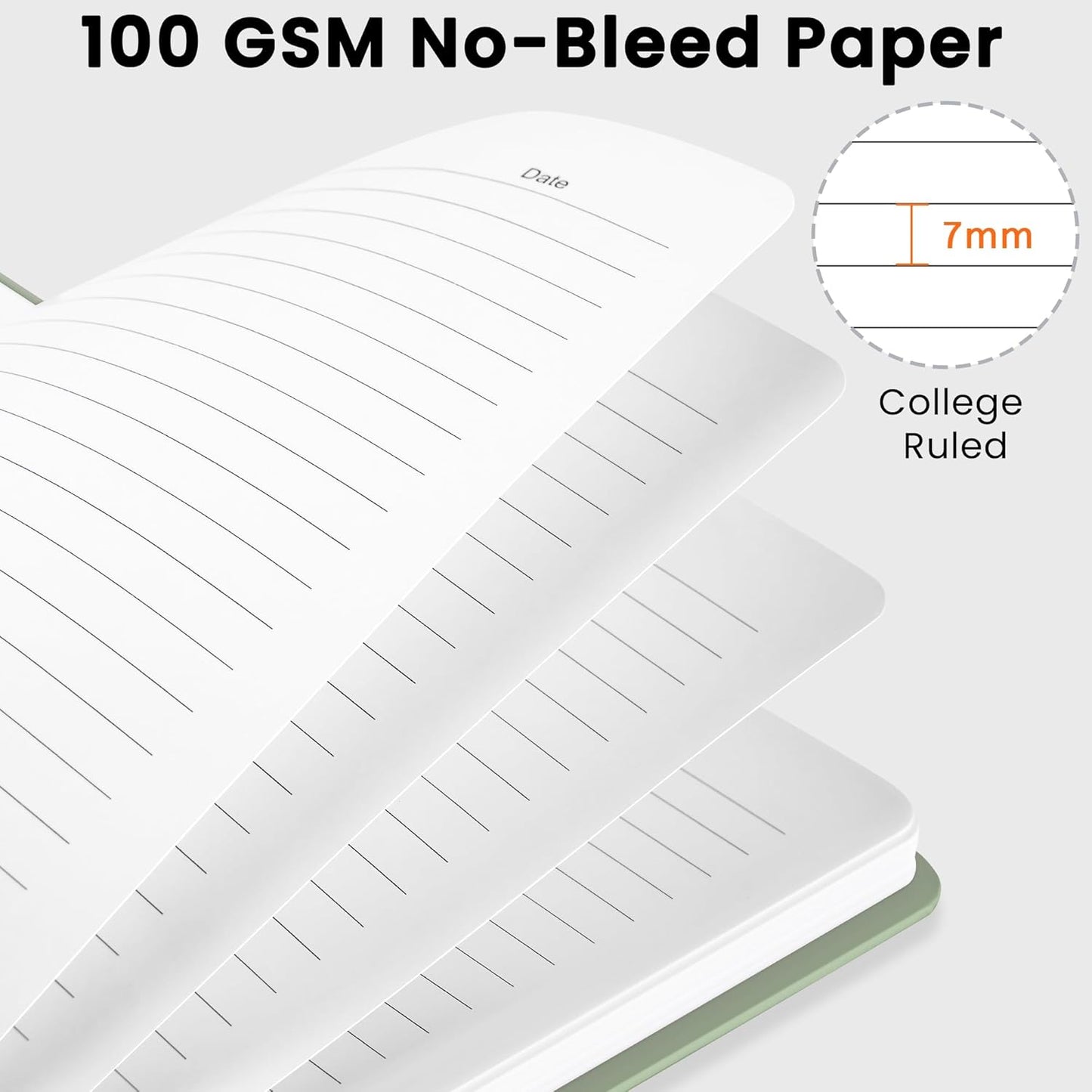 CICPAP Lined Spiral Journal Notebook, A5 College Ruled Notebook for Journaling, Note-Taking, and Daily Planning, Durable Hardcover with an Elegant Design, Purple