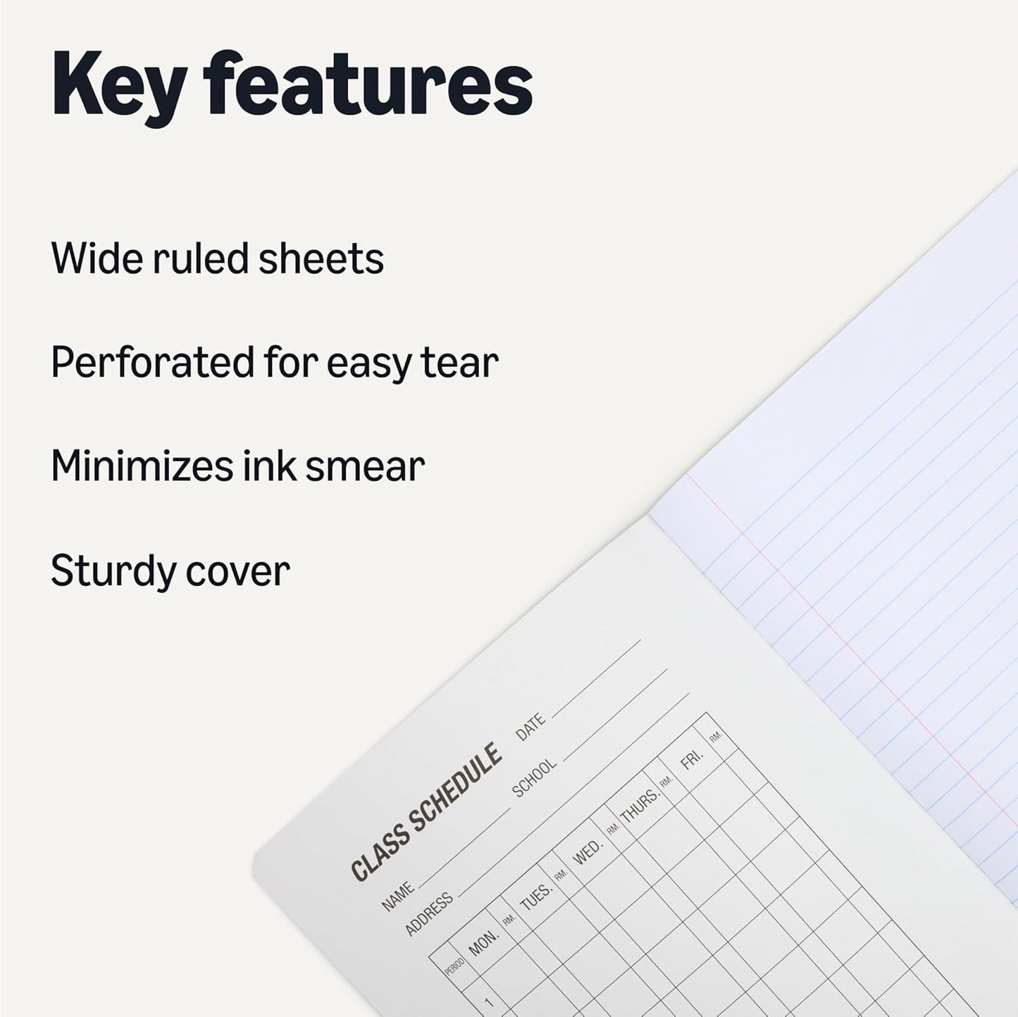 Amazon Basics Composition Notebook, College Ruled, 100 Sheets, 9.75" x 7.5", Assorted Marble Colors, 12-Pack