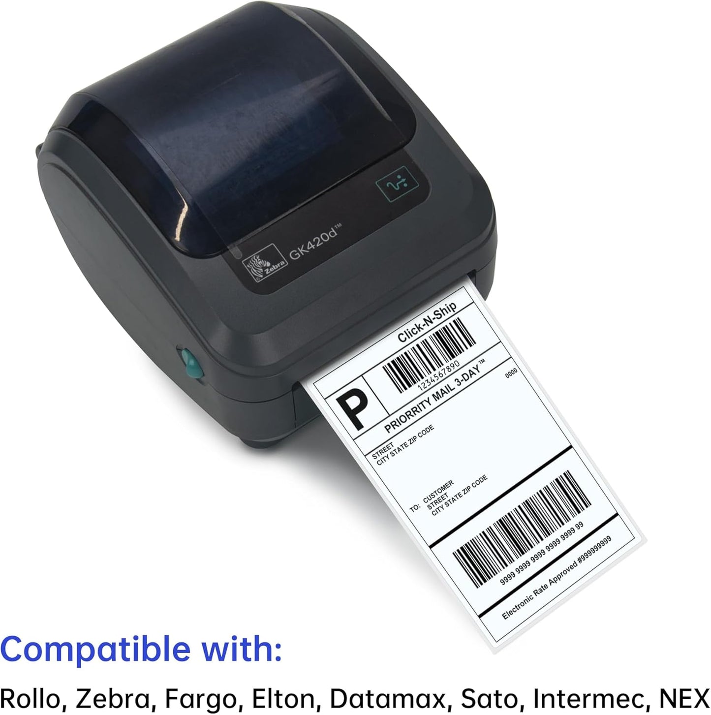 L LIKED 200 4x6 Thermal Labels Fanfold, Direct Thermal Shipping Labels - Perforated and Strong Adhesive