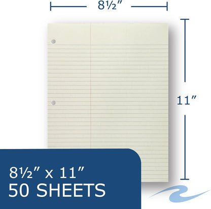 ROARING SPRING Law Ruled Letter Size Legal Gummed Pad, 6 Pack, 8.5" x 11" 50 Sheets, Green Paper