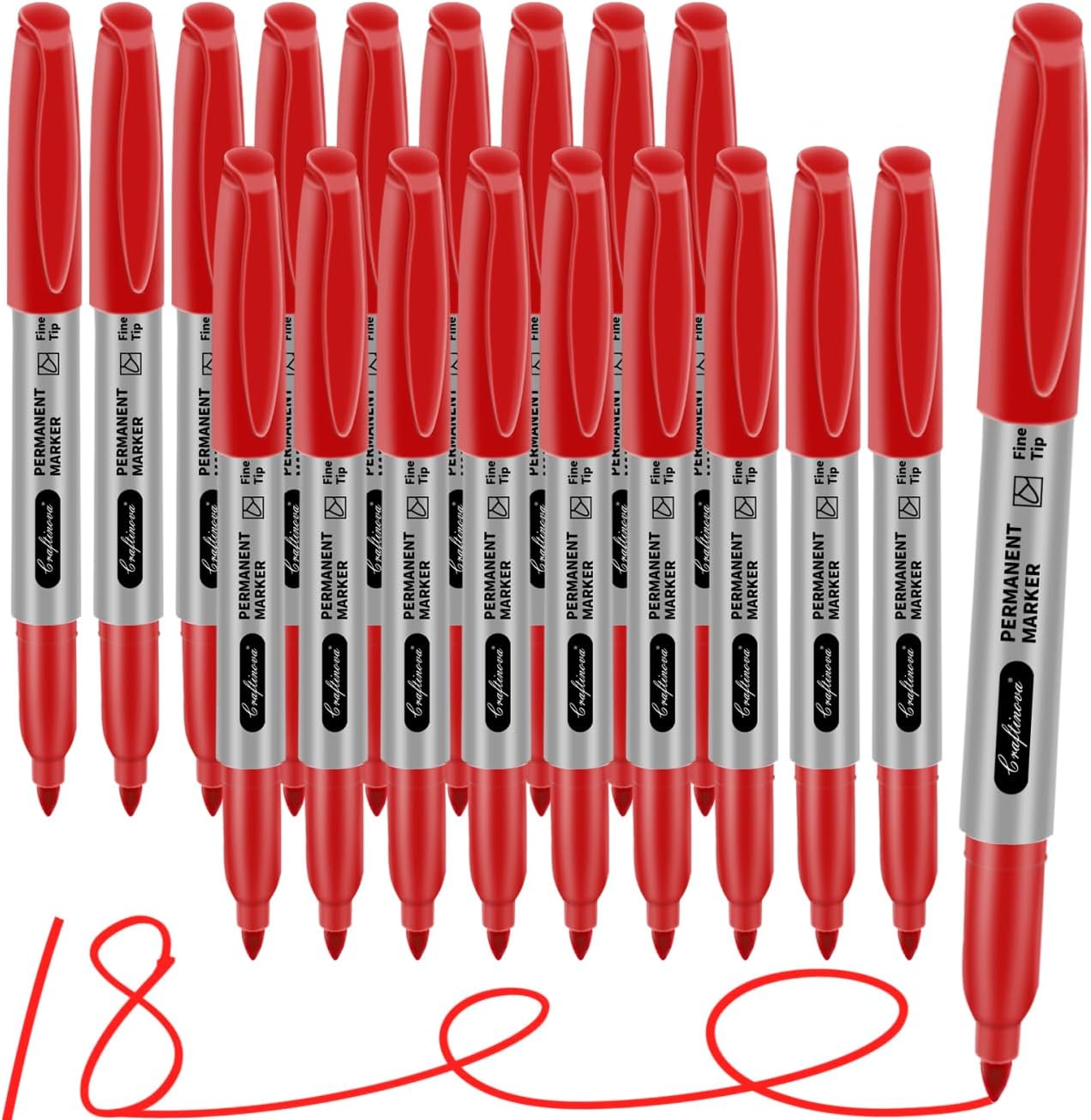 Black Ultra Fine Point Permanent Markers, Extra Fine Tip, Quick Drying and Waterproof, Fade Resistant Perfect on Paper, Glass, Metal, Plastic, Wood, Office & School Use, 12 Pack