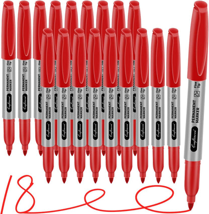 Black Ultra Fine Point Permanent Markers, Extra Fine Tip, Quick Drying and Waterproof, Fade Resistant Perfect on Paper, Glass, Metal, Plastic, Wood, Office & School Use, 12 Pack