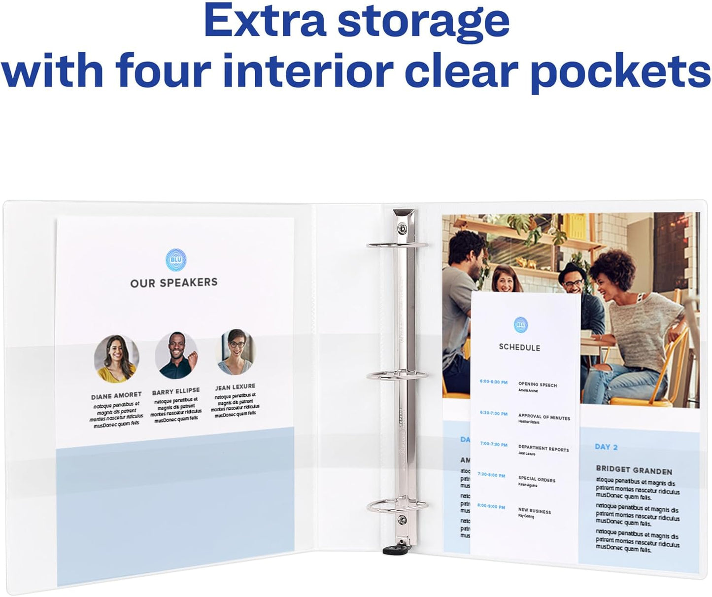 Avery Heavy-Duty View 3 Ring Binder, 3" One Touch EZD Rings, 670-Sheet Capacity, 3.5 Inch Wide Spine, Great for Home, School Supplies, Office, or Organization Needs, 1 White Binder (79193)