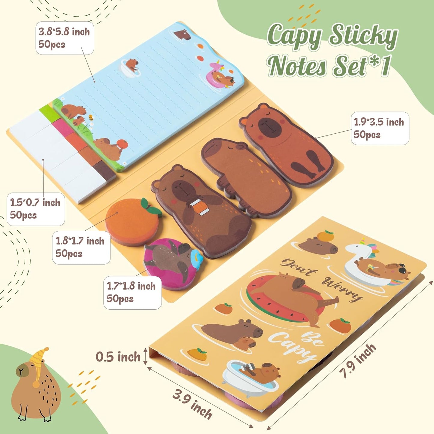 B1ykin Cute Sticky Notes Set - Stay Alive Skeleton Shaped Self-Stick Notes Pad, 550 Sheets Writing Memo Pages Sticky Notepad for Teacher Appreciation Gifts, School Office Supplies (Funny Skeleton) - Colors B