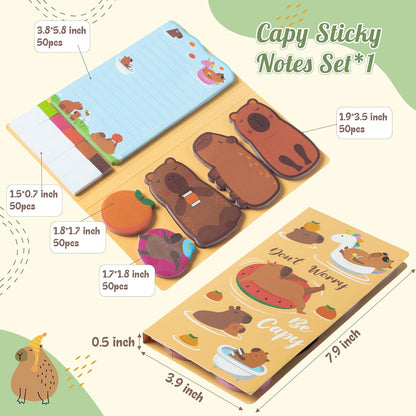 B1ykin Cute Sticky Notes Set - Stay Alive Skeleton Shaped Self-Stick Notes Pad, 550 Sheets Writing Memo Pages Sticky Notepad for Teacher Appreciation Gifts, School Office Supplies (Funny Skeleton) - Colors B