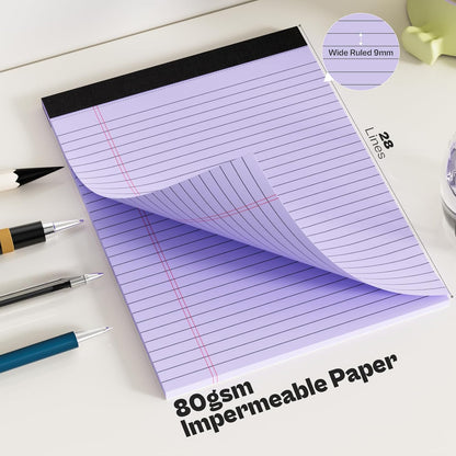 4 Pack Blue Legal Pads 8.5 x 11 Blue Note Pads 8.5 x 11 Notepad 8.5 x 11 Micro Perforated Writing Pads Lined Paper Pads Wide Ruled Pad of Paper 30 Sheets Notebook for Study, To-Do Lists, Office