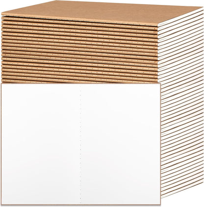 EOOUT 24 Pack Blank Kraft Notebooks, A5 Journals Notebook Bulk, Unlined Paper Sketchbooks, 8.3x5.5in 60 Pages Travel Journal Set for Journaling, Student, Kids, Writing