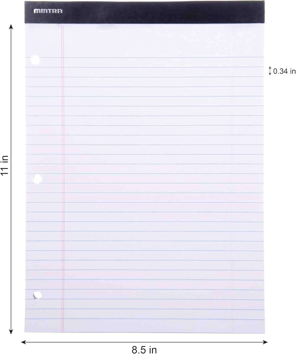 Mintra Office White Legal Pads – Ruled Notepads and Micro-Perforated Sheets, Ideal for Writing, Note-Taking & Creativity, Office, or Professional Use, Basic Pad 6 pack, 8.5"x11" (Narrow Ruled)