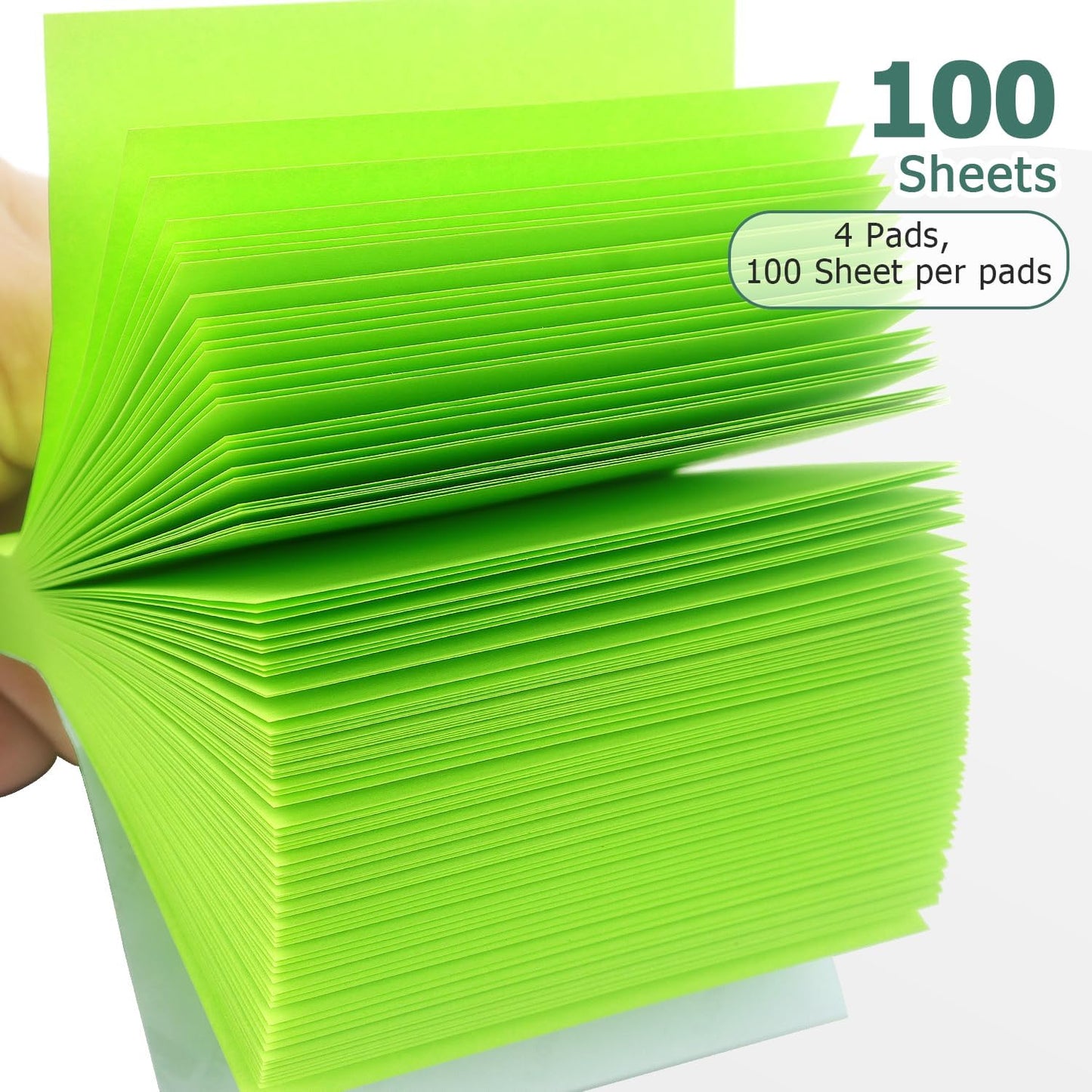 Sticky Notes 3x3 Self-Stick Notes Bright Colors Sticky Notes 4 Pads 100 Sheets/Pad (Yellow)