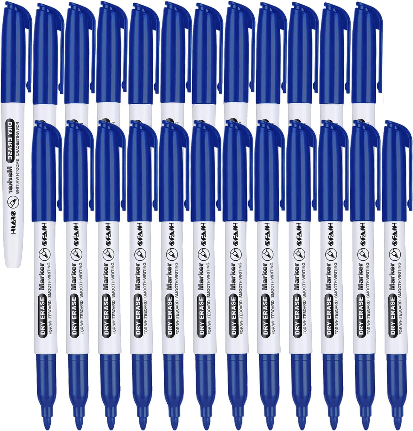 SFAIH Fine Tip Dry Erase Markers - 24 Pack Black Whiteboard Erasable Markers Bulk for Kids Adults, Ideal for Classroom School Office Home Use on White Board, Non-Toxic Easy Clean