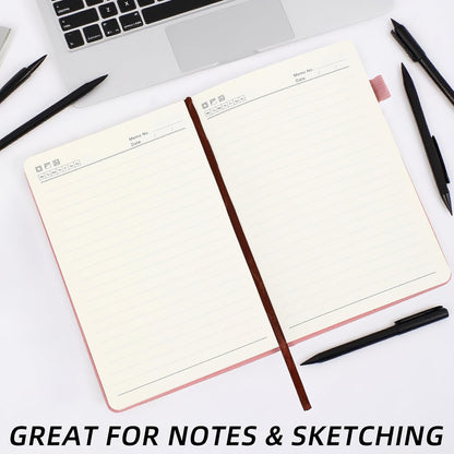 BOBO RABBIT Lined Journal Notebook for Work 100 GSM Thick Paper 300 Pages College Ruled A5 Notebook Hardcover Leather Journal for Writing School Office, 5.63"x8.43"
